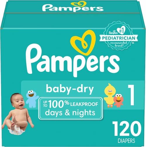 Pampers Baby Dry Diapers - Size 1, 120 Count